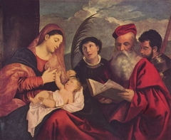 Madonna and Child with St. Stephen, St. Jerome and St. Mauritius by Titian