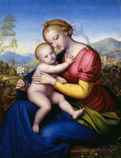 Madonna mit Kind und Papagei by Jakob Götzenberger