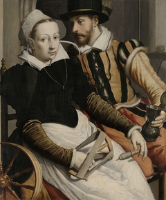 Man and Woman at a Spinning Wheel by Pieter Pietersz. I