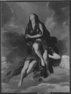 Maria Magdalena wird von Engeln emporgetragen by Guido Cagnacci