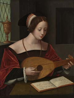 Maria Magdalene singing with the lute by Master of the Female Half-Lengths