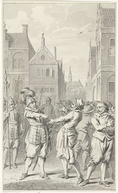 Moedig antwoord van hopman Johan van den Kornput, de verdediger van Steenwijk, 1580 by Jacobus Buys