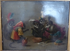 Monkeys smoking by David Teniers the Younger