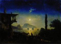 Moon night on the Crimea. Gurzuf. by Ivan Ayvazovsky