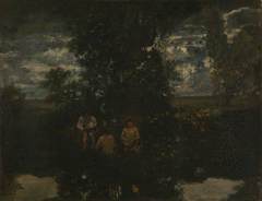 Moonlight: The Bathers by Pierre Etienne Théodore Rousseau