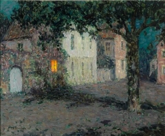 Moonlit City Square in Cherbourg by Henri Le Sidaner