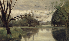 Mortefontaine. L'étang aux canards by Jean-Baptiste-Camille Corot