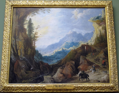 Mountainous Landscape with a Bridge and Four Horsemen by Joos de Momper the Younger