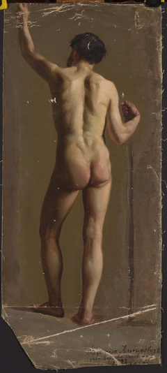 Nude of a standing man, back view by Kazimierz Alchimowicz