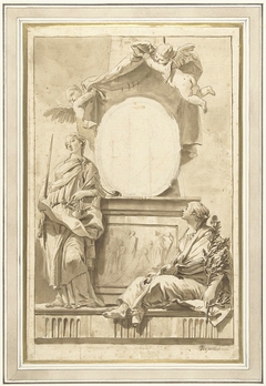 Ontwerp voor een titelblad met Pax en Justitia by Giovanni Battista Tiepolo