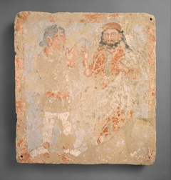 Panel with the god Zeus/Serapis/Ohrmazd and worshiper by Anonymous