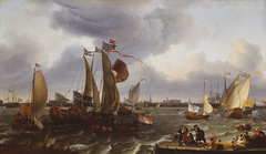 Parade of Yachts on the IJ by Ludolf Bakhuizen