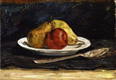 Pears and Apple on a Plate by Félicien Rops