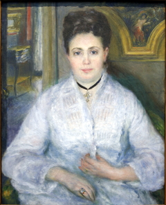 Portrait de Mme Chocquet en blanc by Auguste Renoir