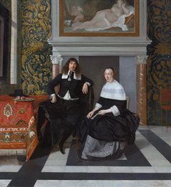 Portrait of a Man and Woman in an Interior by Eglon van der Neer