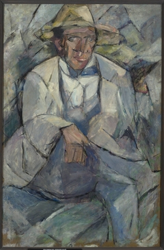 Portrait of a man in a white hat by Tadeusz Makowski