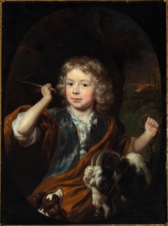 Portrait of Anthony de Sadelaer as a Boy, with a Goat and a Dog by Nicolaes Maes