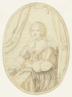 Portret van Anna Maria Schurman by Crispijn van de Passe I