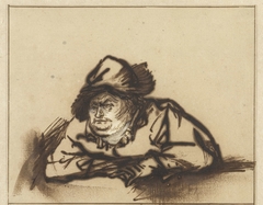 Portret van de acteur Willem Bartholsz. Ruyter by Rembrandt