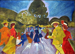 Promenade in the Riegr Gardens by Bohumil Kubišta