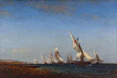 Rentrée de pêcheurs à Martigues by Félix Ziem