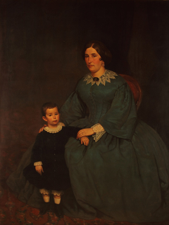 Retrato de Cecilia R. de Peralta Ramos y su hijo by Prilidiano Pueyrredón