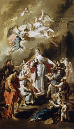 Saint Elizabeth of Hungary Distributing Alms (Pittoni) by Giambattista Pittoni