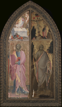 Saint James Major and Resurrection, Saint John the Baptist and Crucifixion by Giovanni dal Ponte