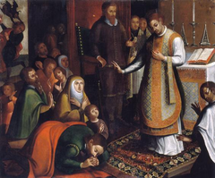 São Teotónio celebrating before D. Afonso Henriques and his entourage by Simão Álvares