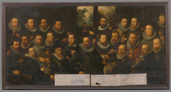 Schutters van de compagnie van kapitein Jan Jansz. Carel en luitenant Thijs Pietersz. Schrijver by Gerrit Pietersz Sweelink