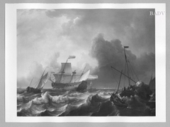 Seascape with rough sea by Ludolf Bakhuizen