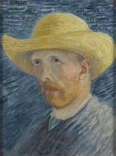 Self-Portrait with Straw Hat by Vincent van Gogh