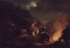 Skirmish at Night between Norwegian and Swedish Cavalry by Christian Frederik Carl Holm