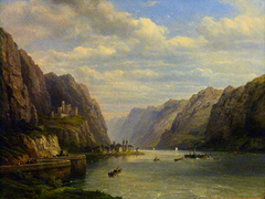 Souvenir on the banks of the Rhine, between Koblenz and Mainz by Pierre-Justin Ouvrié