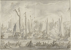 Spiegelgevecht ter ere van het bezoek van het Groot Moskovisch Gezantschap by Caspar Luyken