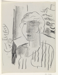 Studieblad met schets van een vrouw by Leo Gestel