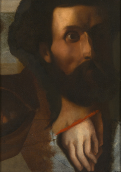 Studies of a Head of a Man, Hands of Saint John for Christ Offering Saint Peter the Keys to Paradise, and Hooded Capuchin monk by Jean-Auguste-Dominique Ingres