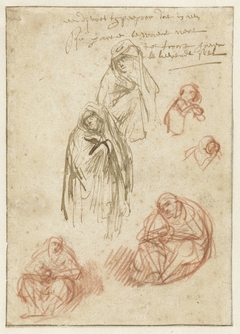 Studies of grieving Marys by Rembrandt