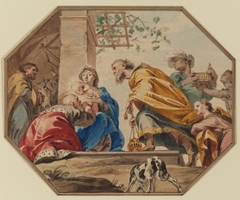 The adoration of the Magi (Gospel of Matthew 2:11) by Jacob de Wit