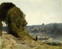 The Departure of the Boatman by Jean-Baptiste-Camille Corot