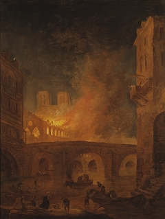 The Fire of Hôtel-Dieu in Paris, 1772 by Hubert Robert