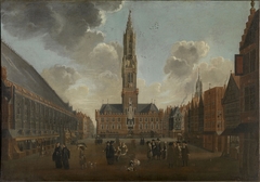 The Market Square in Bruges by Jan Baptist van Meunincxhove