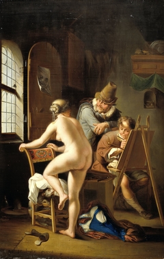 The Painter and his Model by Arnold Houbraken