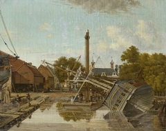 The Shipyard 'St Jago'on Bickers Eiland, Amsterdam by Pieter Godfried Bertichen