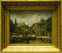 The Weigh-house and the Damstraat in Haarlem by Wybrand Hendricks