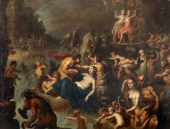 Triumph of Neptune and Amphitrite with Scenes of Ravishment by manner of Frans Francken II