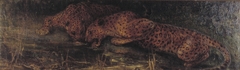 Two drinking panthers, called 'Thirst' by John Macallan Swan