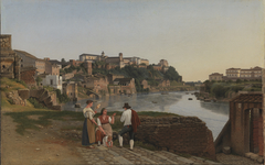 View of the Tiber near the collapsed bridge Ponte Rotto by Christoffer Wilhelm Eckersberg