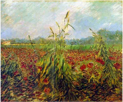 Green corn stalks by Vincent van Gogh