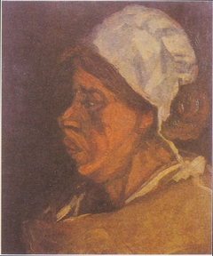 Head of a Peasant woman with white hood by Vincent van Gogh